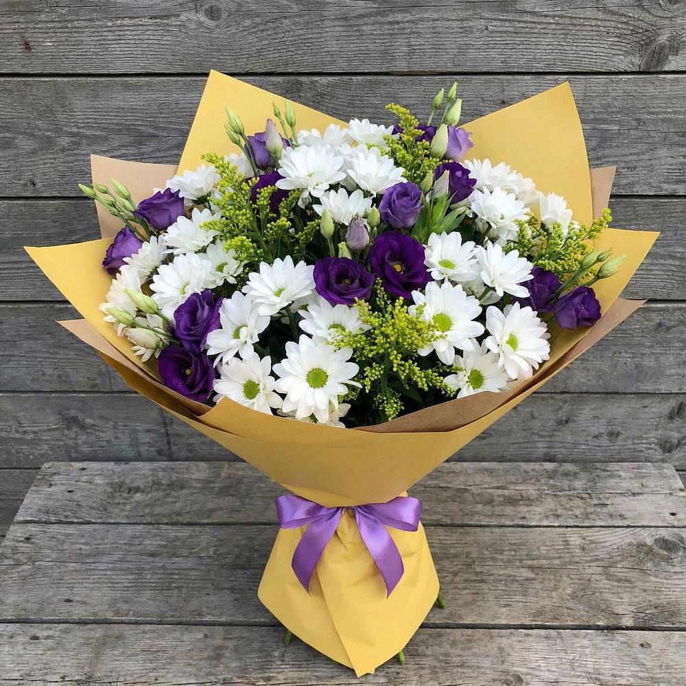 Букет цветов из: Ирисы, Хризантемы и Ромашки в Старопавловской