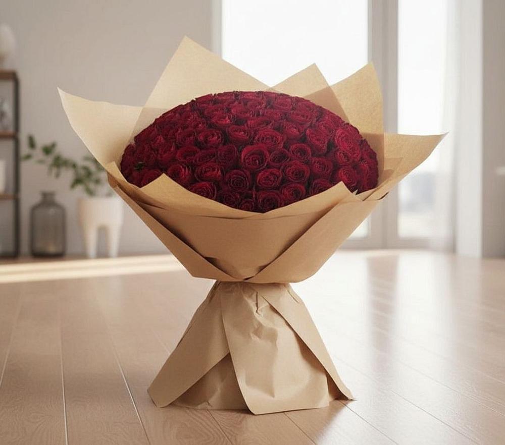Букет 101 Красная роза в Старопавловской