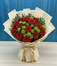 Букет цветов из:  Розы и Хризантемы в Старопавловской