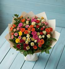 Букет Микс из разноцветных кустовых роз #REPLACE_PRED# Старопавловской